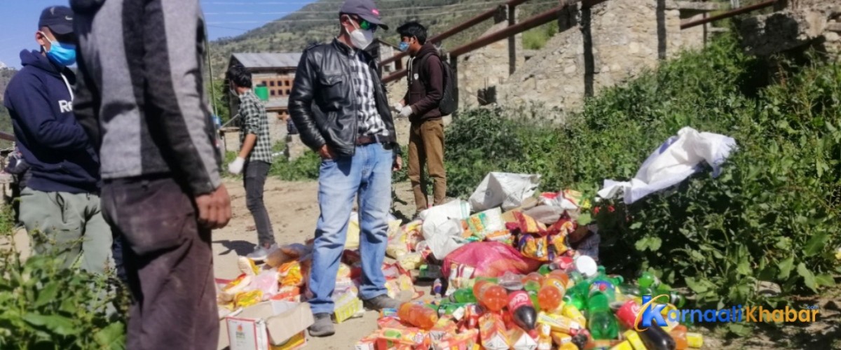 हुम्लामा म्याद नाघेका खाद्य वस्तु बरामद